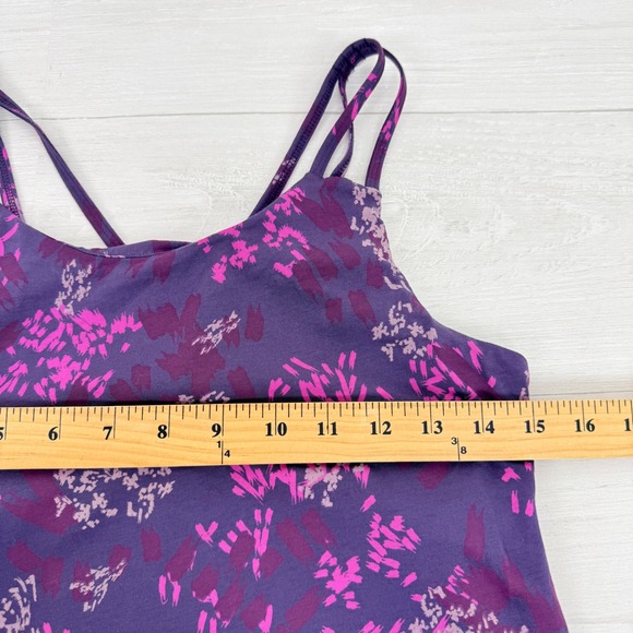 Kuhl Lyra Krossbak Dress Size S Purple Pink Floral Strappy Athleisure UPF 30+ - Picture 10 of 12